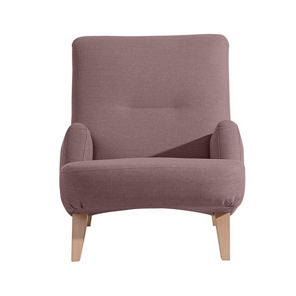 Poltrona viola chiaro con gambe marrone chiaro Brandford - Max Winzer-image-3