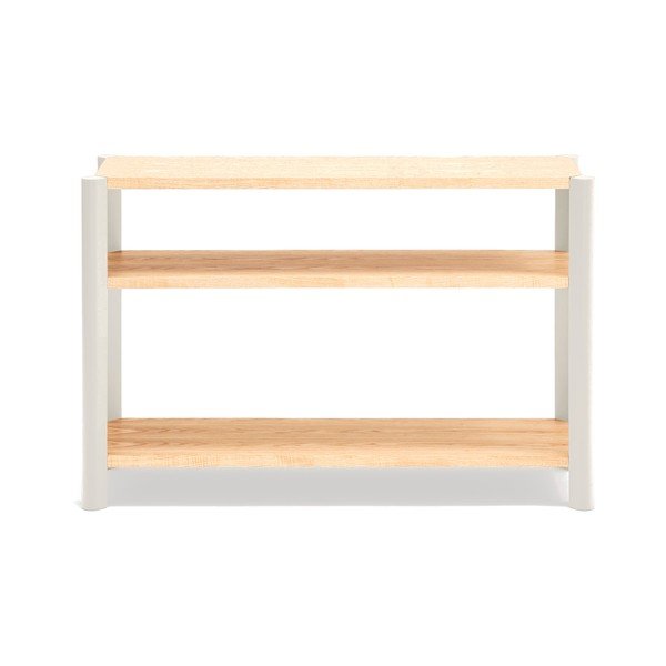 Scaffale color crema/colore naturale chiaro con effetto rovere 126x84x43 cm Bona – Teulat