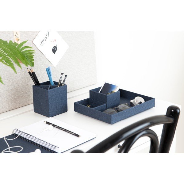 Organizzatore da scrivania 4 pezzi blu scuro Lena - Bigso Box of Sweden-image-2