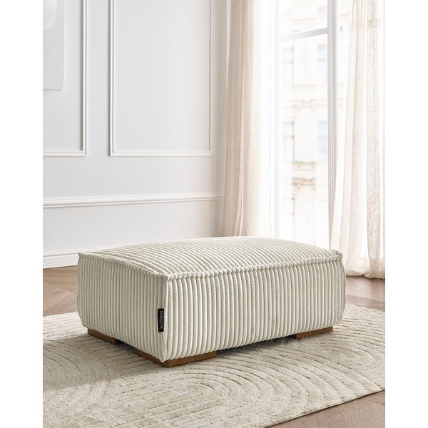 Poggiapiedi beige con rivestimento in velluto a coste Chelsea – Bobochic Paris-image-1