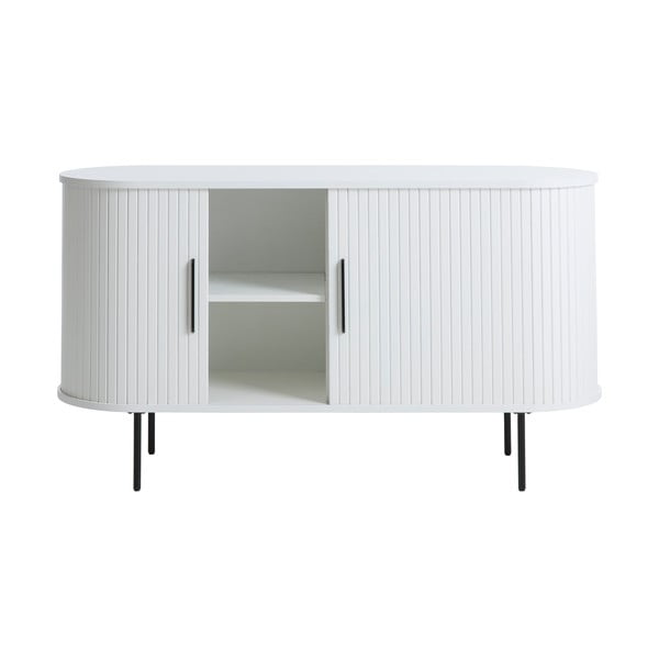 Cassettiera bianca con ante scorrevoli 120x76x45 cm Nola – Unique Furniture-image-4