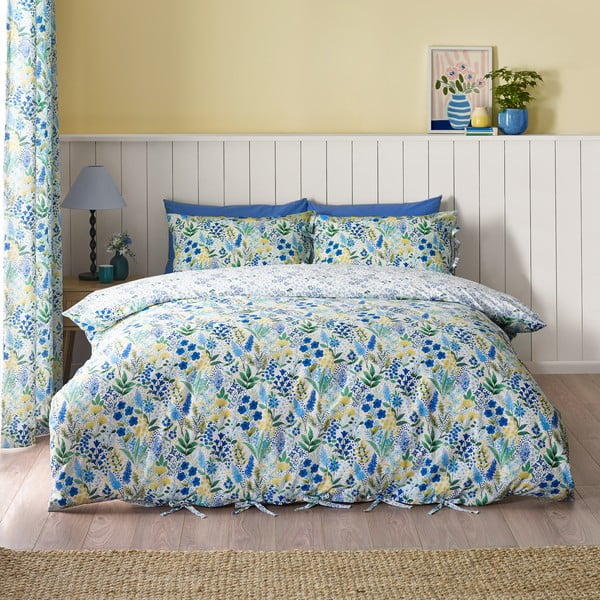 Biancheria da letto verde/blu per letto singolo 135x200 cm Tilly Floral – Catherine Lansfield-image-1