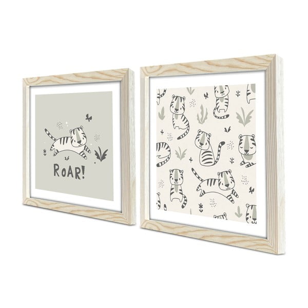 Quadri per bambini in set da 2 33x33 cm Roar - Wallity-image-2