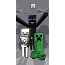 Asciugamano per bambini grigio in cotone 70x140 cm Minecraft "Mob Attack" – Jerry Fabrics