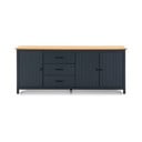 Cassettiera bassa blu scuro in legno di pino 190x80 cm Miranda - Marckeric