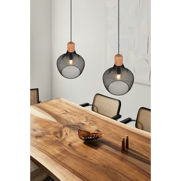 Lampadario nero con paralume in metallo ø 33 cm Valeria – Reality-image-1