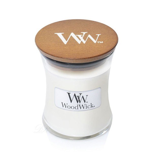 Candela al profumo di bucato appena lavato Bucato pulito, durata di combustione 20 ore - WoodWick-image-1