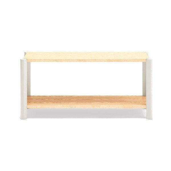 Scaffale color crema/colore naturale chiaro con effetto rovere 126x59x43 cm Bona – Teulat