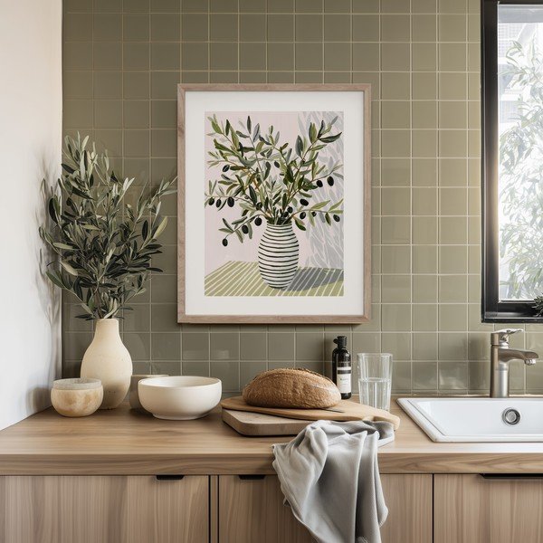 Dipinto stampato con cornice inclusa 40x50 cm Olive Bunch II – Styler-image-2