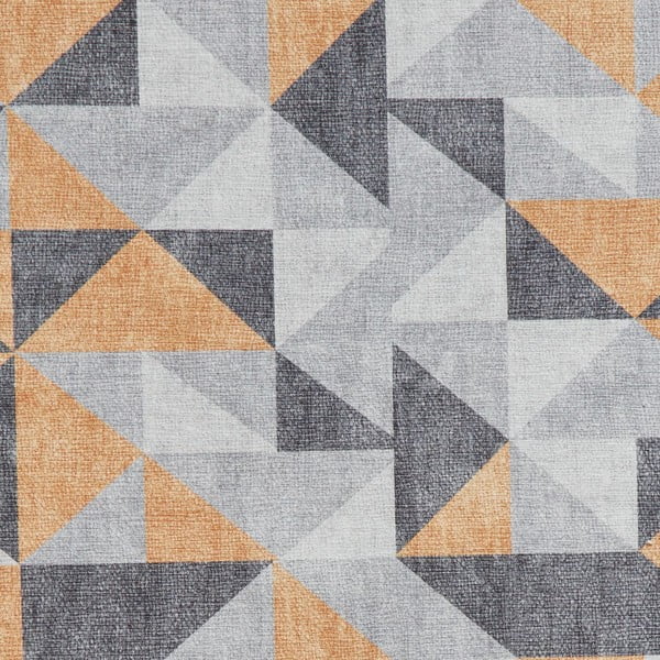 Tappeto giallo ocra e grigio lavabile 61x120 cm Coral Yellow&Grey – Think Rugs-image-3