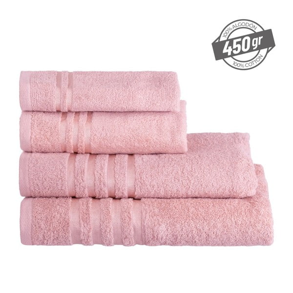 Asciugamano tipo terry rosa in cotone 70x140 cm Simple – Casa Selección-image-4