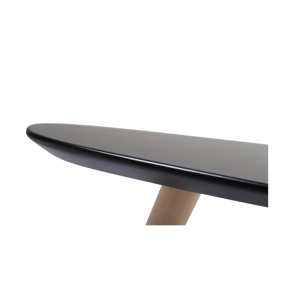 Tavolino nero con gambe in faggio , 116 x 66 cm Fly - Furnhouse-image-2