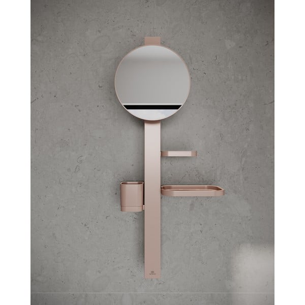 Specchio da parete con ripiano /con appendino ø 20,5 cm ALU+ – Ideal Standard-image-1
