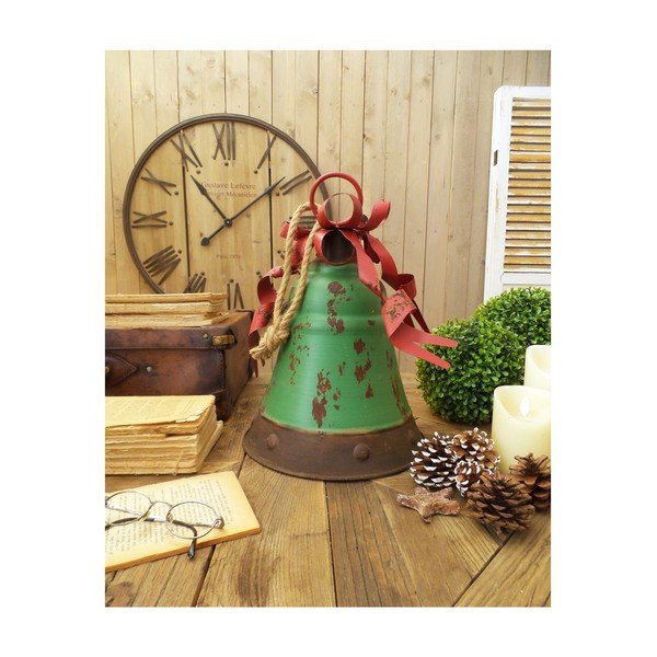 Sada 2 dekorativních zelených zvonů Orchidea Milano Xmas, výška 40 cm