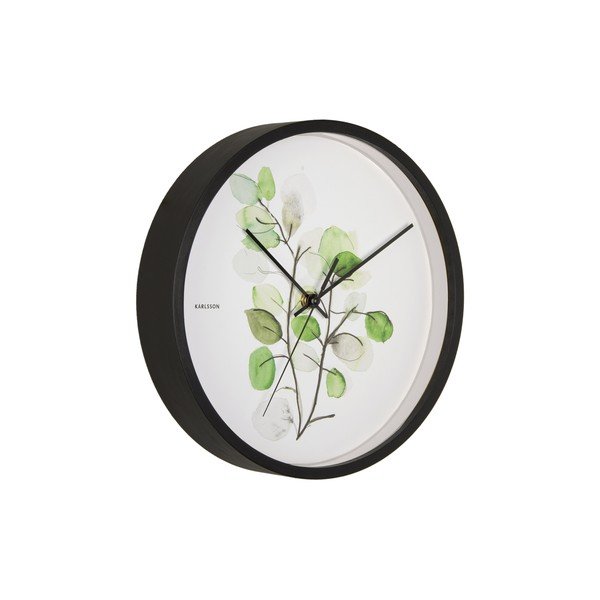 Orologio da parete verde e bianco con cornice nera Eucalipto, ø 26 cm - Karlsson-image-2