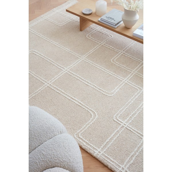 Tappeto in lana beige tessuto a mano 120x170 cm Ada - Asiatic Carpets-image-1