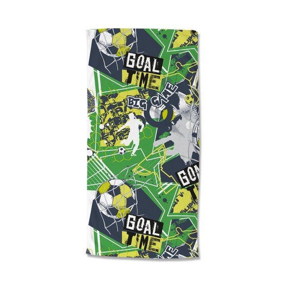 Telo mare da bambini verde in velluto 75x150 cm Goaltime – Good Morning