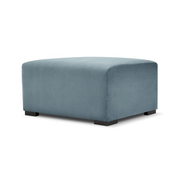 Pouf in velluto a coste azzurro Hobart - Cosmopolitan Design
