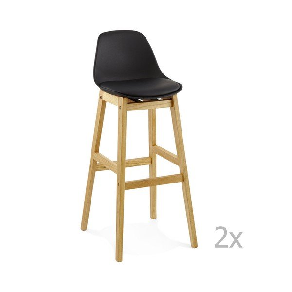 Set di 2 sedie da bar nere Design Elody - Kokoon