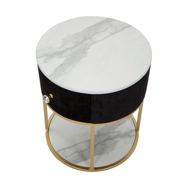 Comodino in nero e oro Montpellier - Mauro Ferretti-image-2