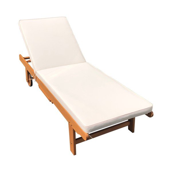 Lettino da giardino in legno color crema-naturale San Diego - Garden Pleasure-image-2