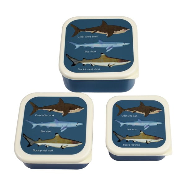 Portapranzo per bambini blu scuro 3 pz Sharks – Rex London