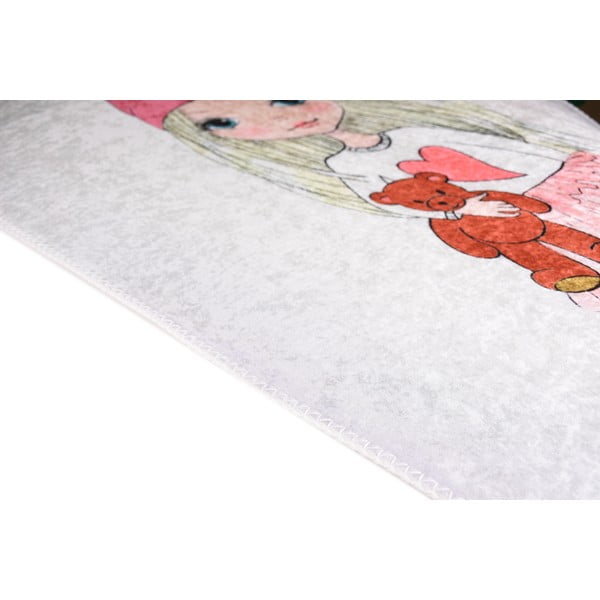 Tappeto per bambini lavabile 80x120 cm Cute Girl and the Bear – Vitaus-image-2