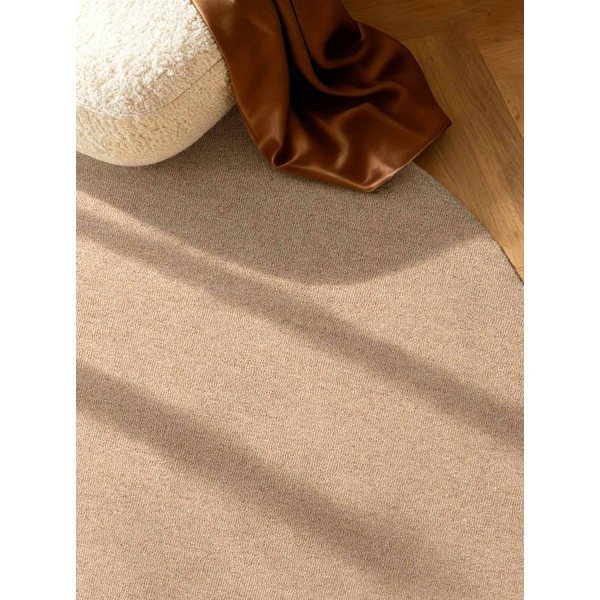 Tappeto rotondo di colore naturale in lana tessuto a mano ø 200 cm Puristic Knots – Elle Decoration-image-2