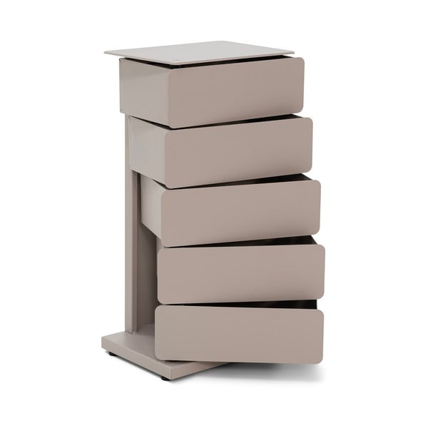Cassettiera grigio tortora in metallo 37x72x26 cm Joey – Spinder Design-image-4