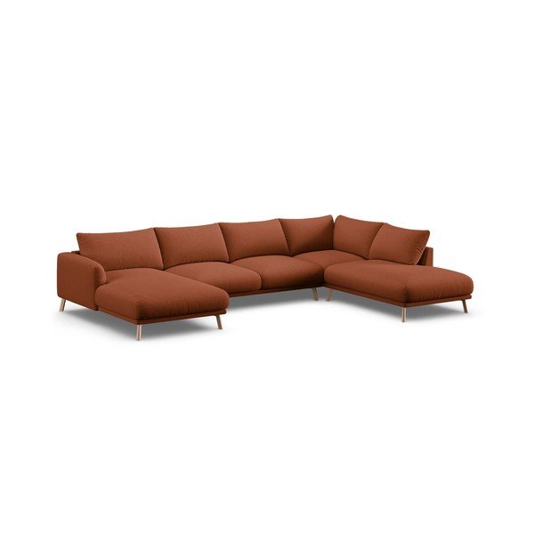 Divano angolare color terracotta (a U) Naomi – Micadoni 