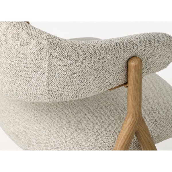 Sedia da pranzo color crema/di colore naturale imbottito con braccioli Frances – Unique Furniture-image-1