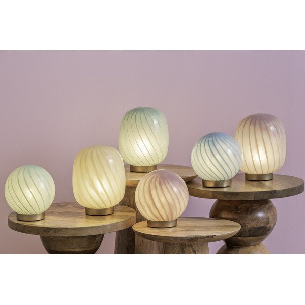 Lampada da tavolo giallo chiaro con paralume in vetro (altezza totale 17 cm) Summer Globe – Leitmotiv-image-3