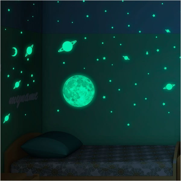 Set di adesivi murali Luna, stelle e pianeti per bambini - Ambiance