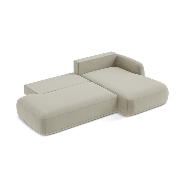 Divano angolare beige allungabile (con penisola a destra/con chaise lounge) Hale – Makamii-image-3