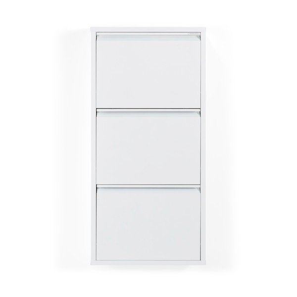 Scarpiera bianca in metallo con ante ribaltabili 50x103x15 cm Billy – Spinder Design-image-3