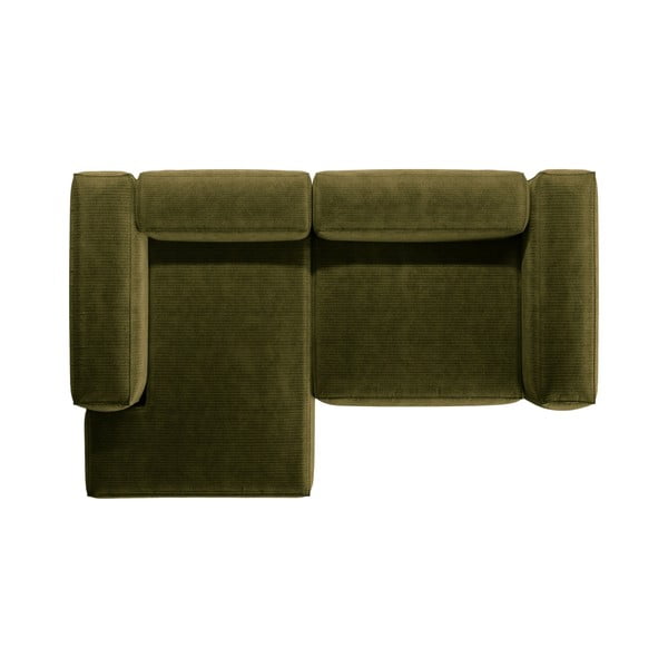 Divano angolare verde (con penisola a sinistra/con chaise lounge) con rivestimento in velluto a coste Bergamo – Cosmopolitan Design-image-3