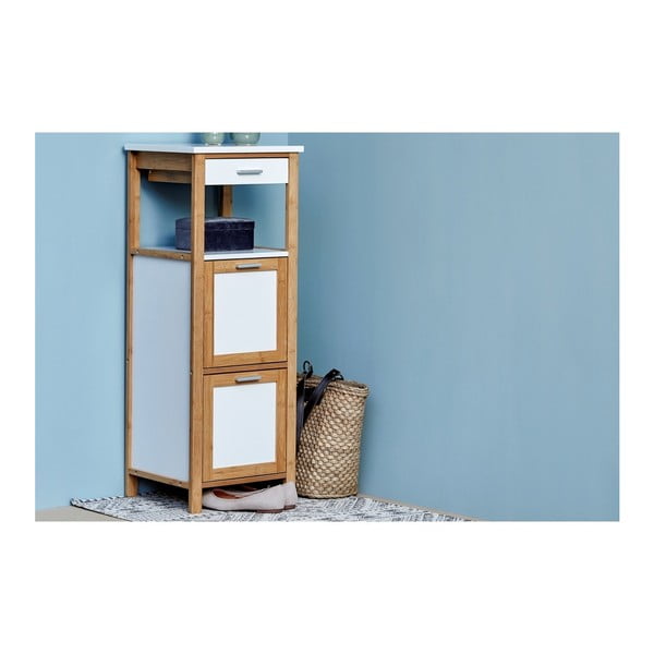 Mobile da bagno in bambù con 2 ripiani e spazio di archiviazione Finja - Wenko-image-4