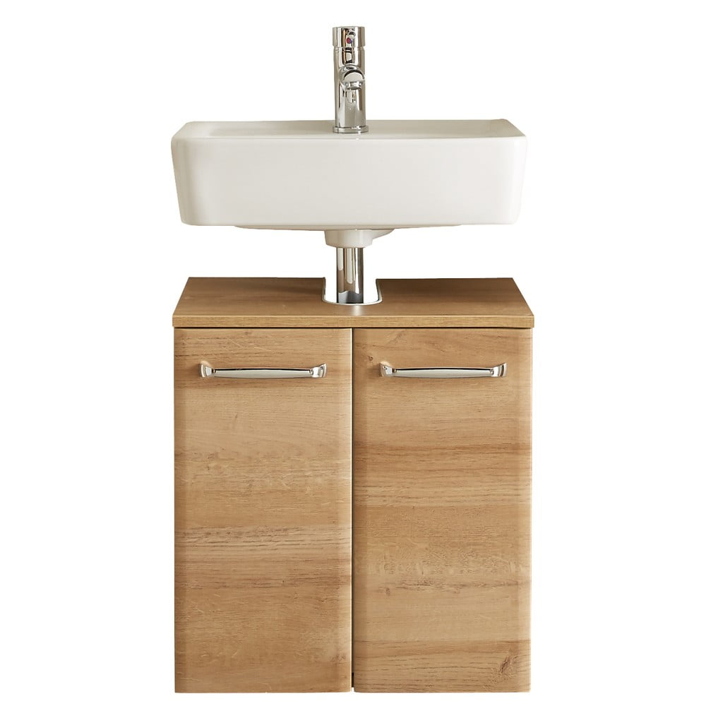 Mobile senza lavello di colore naturale con effetto rovere da appendere 53x60 cm Quickset 318 – Pelipal | Mobili da lavabo