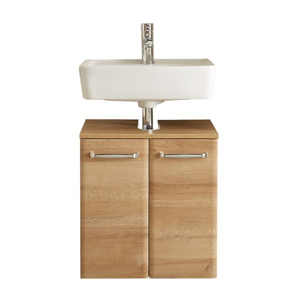 Mobile senza lavello di colore naturale con effetto rovere da appendere 53x60 cm Quickset 318 – Pelipal