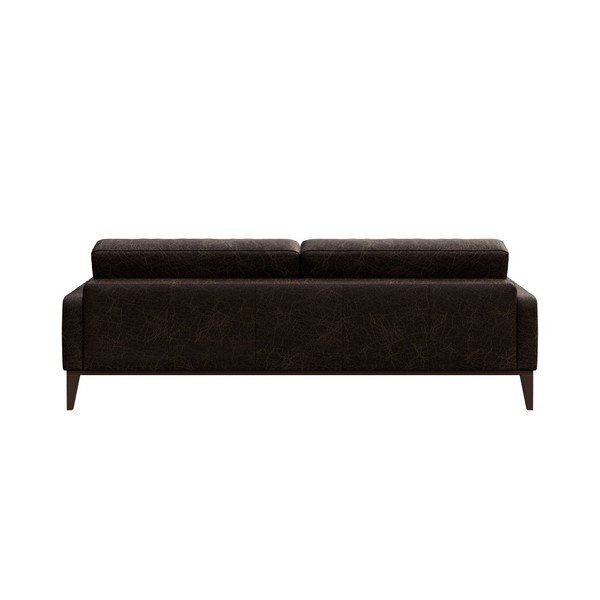 Divano in pelle marrone scuro Musso Tufted, 210 cm - MESONICA-image-3