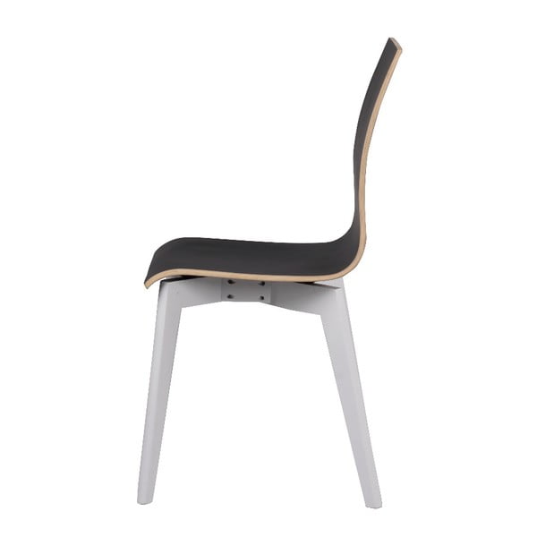 Sedia da pranzo nera con gambe bianche Grace - Rowico-image-4