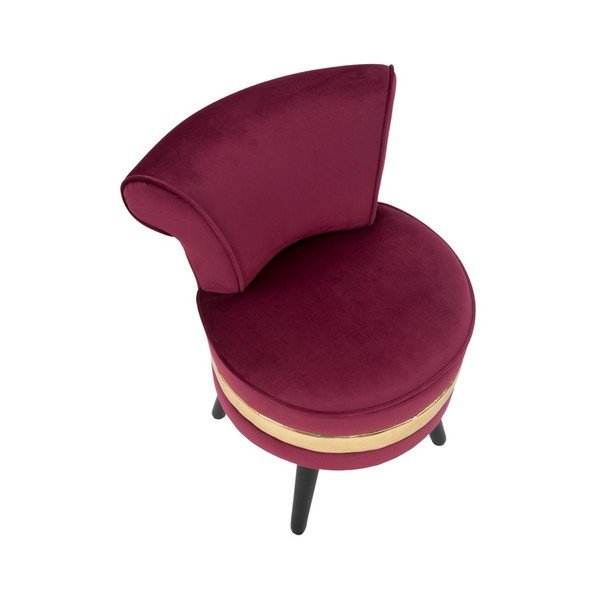 Poltrona imbottita in rosso bordeaux con schienale basso Paris - Mauro Ferretti-image-3
