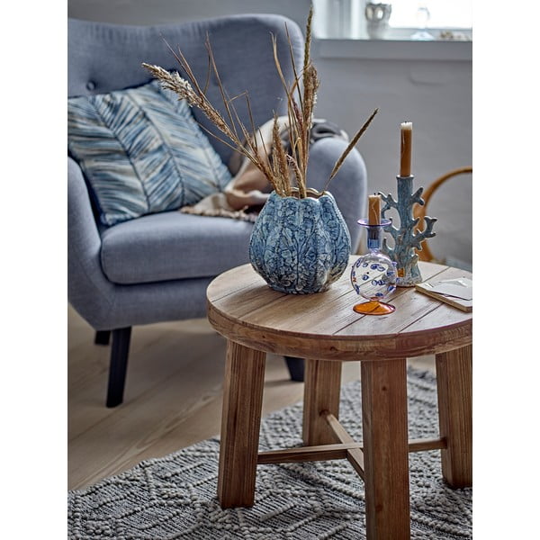 Tavolino da salotto rotondo colore naturale scuro con effetto legno esotico ø 60 cm Emmett – Bloomingville-image-1