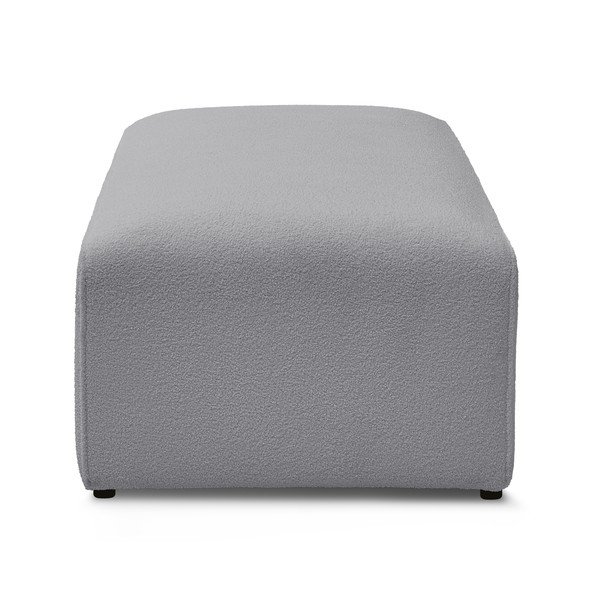 Poggiapiedi componibile grigio chiaro con rivestimento in bouclé Megeve – Bobochic Paris-image-3
