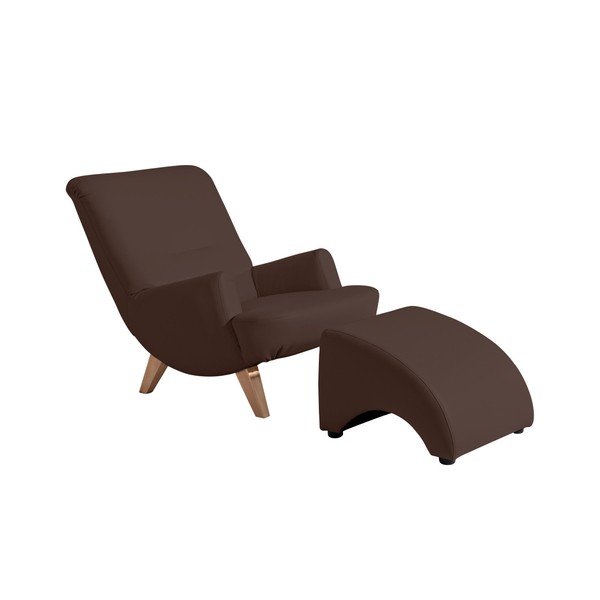 Pouf Brandford in similpelle marrone - Max Winzer-image-2