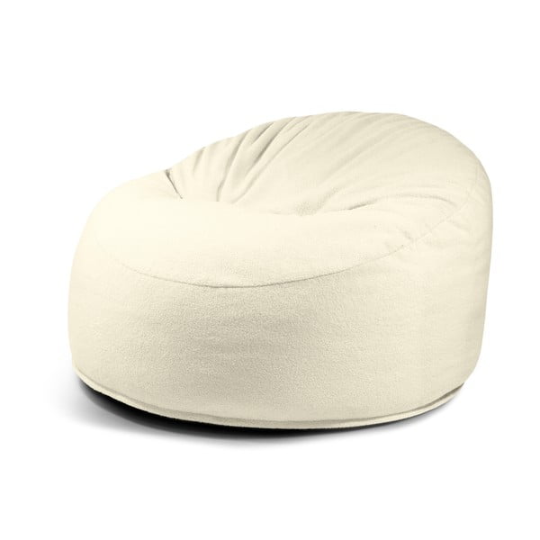 Puof a sacco color crema con rivestimento in bouclé Om 110 – SLOWDOWN