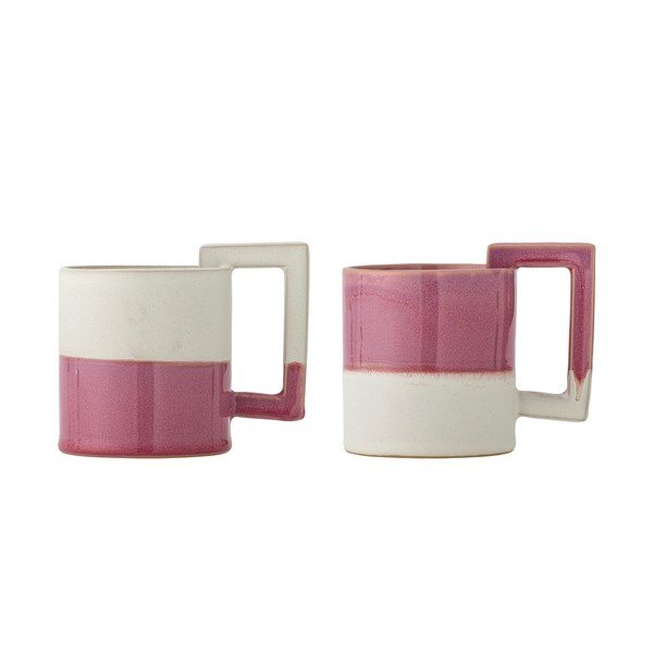 Tazze in set rosa/color crema in gres 2 pz 375 ml Ranya – Bloomingville