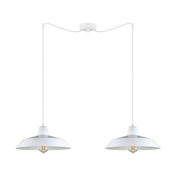 Lampada a sospensione bianca con paralume in metallo ø 35 cm Cinco - Sotto Luce