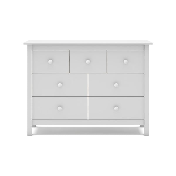 Cassettiera bassa bianca per bambini in legno di pino 110x80 cm Max - Marckeric-image-2