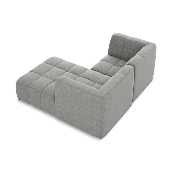 Divano angolare grigio (con penisola a destra/con chaise lounge) con rivestimento in bouclé Aloha – Makamii-image-4